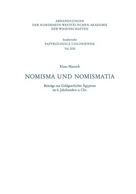 Maresch |  Nomisma und Nomismatia | Buch |  Sack Fachmedien