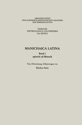 von Markus Stein / Stein |  Manichaica Latina | Buch |  Sack Fachmedien