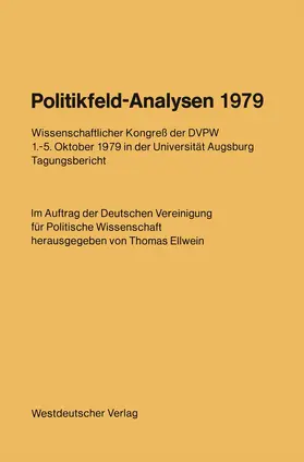 Ellwein |  Politikfeld-Analysen 1979 | Buch |  Sack Fachmedien