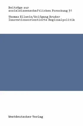 Ellwein |  Innovationsorientierte Regionalpolitik | Buch |  Sack Fachmedien