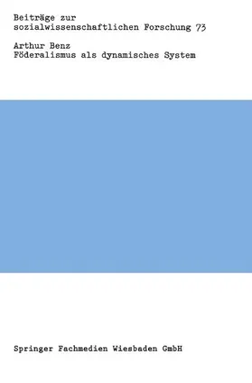 Benz |  Föderalismus als dynamisches System | Buch |  Sack Fachmedien