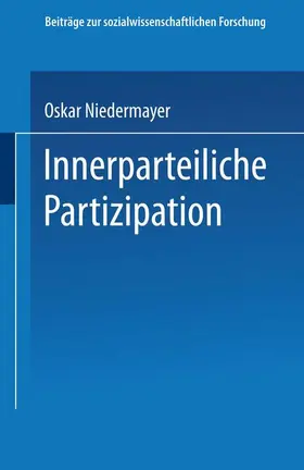 Niedermayer |  Innerparteiliche Partizipation | Buch |  Sack Fachmedien