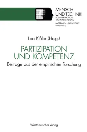 Kißler |  Partizipation und Kompetenz | Buch |  Sack Fachmedien