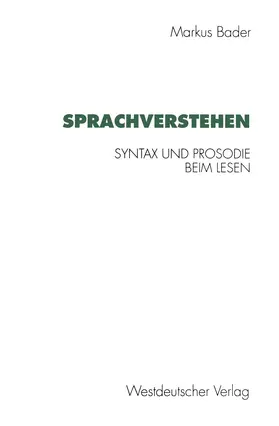 Bader |  Sprachverstehen | Buch |  Sack Fachmedien