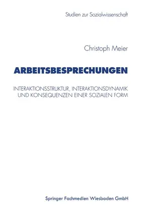 Meier |  Arbeitsbesprechungen | Buch |  Sack Fachmedien