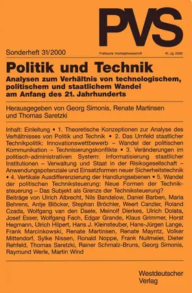 Simonis / Saretzki / Martinsen |  Politik und Technik | Buch |  Sack Fachmedien