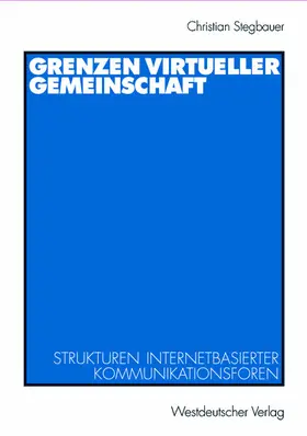 Stegbauer |  Grenzen virtueller Gemeinschaft | Buch |  Sack Fachmedien