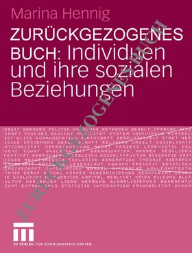 Hennig |  Individuen und ihre sozialen Beziehungen | Buch |  Sack Fachmedien