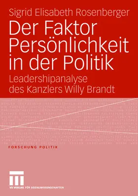 Rosenberger |  Der Faktor Persönlichkeit in der Politik | Buch |  Sack Fachmedien