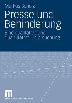 Scholz |  Presse und Behinderung | Buch |  Sack Fachmedien