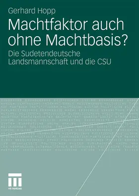 Hopp |  Machtfaktor auch ohne Machtbasis? | Buch |  Sack Fachmedien