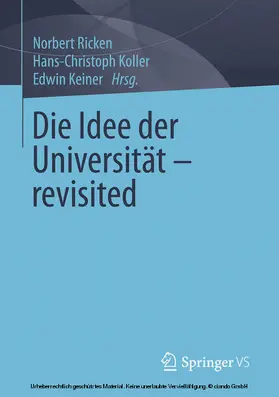 Ricken / Koller / Keiner |  Die Idee der Universität - revisited | eBook | Sack Fachmedien