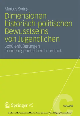 Syring | Dimensionen historisch-politischen Bewusstseins von Jugendlichen | E-Book | sack.de