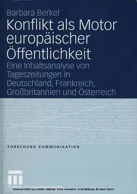 Berkel |  Konflikt als Motor europäischer Öffentlichkeit | eBook | Sack Fachmedien