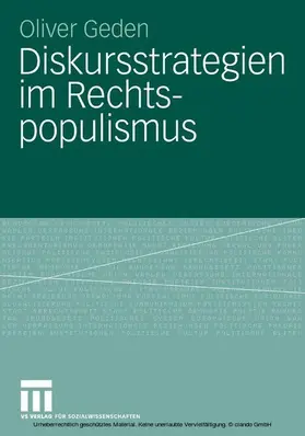 Geden |  Diskursstrategien im Rechtspopulismus | eBook | Sack Fachmedien