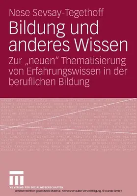 Sevsay-Tegethoff |  Bildung und anderes Wissen | eBook | Sack Fachmedien