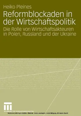 Pleines |  Reformblockaden in der Wirtschaftspolitik | eBook | Sack Fachmedien