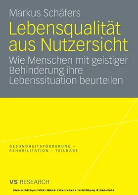 Schäfers |  Lebensqualität aus Nutzersicht | eBook | Sack Fachmedien