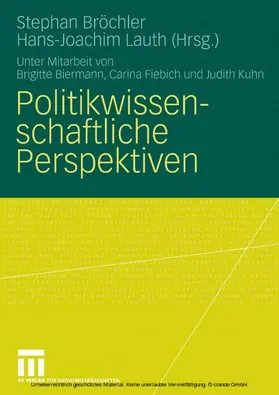 Bröchler / Lauth |  Politikwissenschaftliche Perspektiven | eBook | Sack Fachmedien