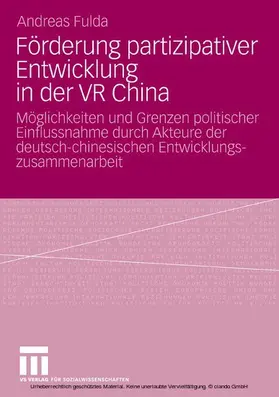 Fulda |  Förderung partizipativer Entwicklung in der VR China | eBook | Sack Fachmedien