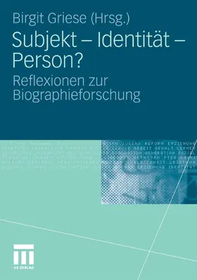 Griese | Subjekt - Identität - Person? | E-Book | sack.de