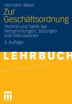 Meier |  Zur Geschäftsordnung | eBook | Sack Fachmedien