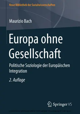 Bach |  Europa ohne Gesellschaft | eBook | Sack Fachmedien