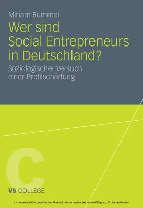 Rummel |  Wer sind Social Entrepreneurs in Deutschland? | eBook | Sack Fachmedien