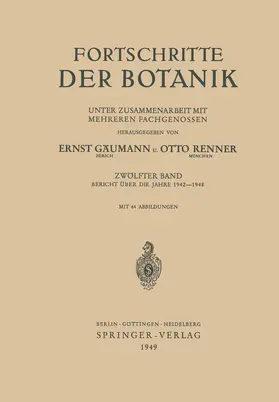 Renner / Gäumann |  Fortschritte der Botanik | Buch |  Sack Fachmedien