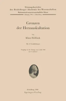 Holldack |  Grenzen der Herzauskultation | Buch |  Sack Fachmedien