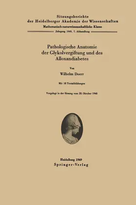 Doerr |  Pathologische Anatomie der Glykolvergiftung und des Alloxandiabetes | Buch |  Sack Fachmedien