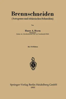 Horn |  Brennschneiden | Buch |  Sack Fachmedien