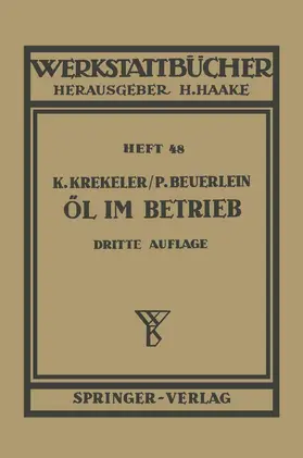 Krekeler / Beuerlein |  Öl im Betrieb | Buch |  Sack Fachmedien