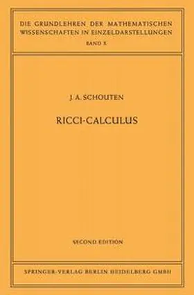Schouten |  Ricci-Calculus | Buch |  Sack Fachmedien