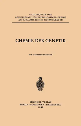 Ris / Siebert / Alfert |  Chemie der Genetik | Buch |  Sack Fachmedien