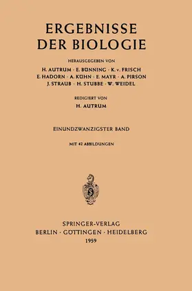 Autrum / Kühn / Bünning |  Ergebnisse der Biologie | Buch |  Sack Fachmedien