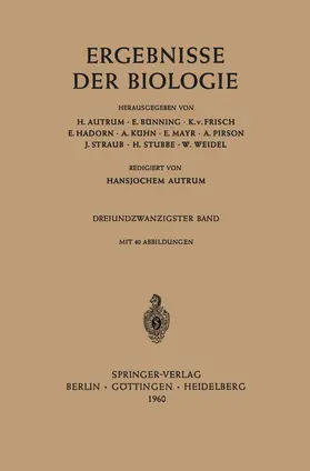 Autrum / Stubbe / Bünning |  Ergebnisse der Biologie | Buch |  Sack Fachmedien