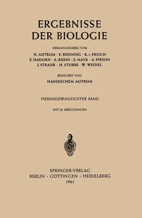 Autrum / Weidel / Bünning |  Ergebnisse Der Biologie | Buch |  Sack Fachmedien