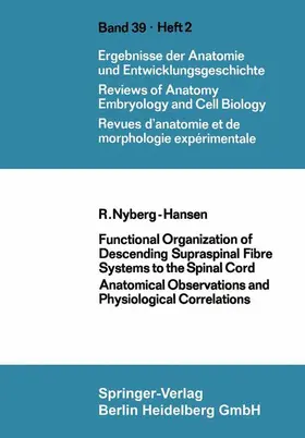 Nyberg-Hansen |  Functional Organization of Descending Supraspinal Fibre Systems to the Spinal Cord | Buch |  Sack Fachmedien