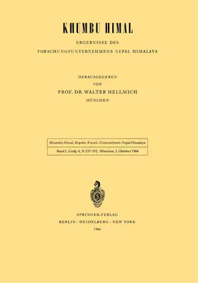 Hellmich |  Khumbu Himal - Ergebnisse des Forschungsunternehmens Nepal Himalaya | Buch |  Sack Fachmedien