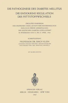  Die Pathogenese des Diabetes Mellitus | Buch |  Sack Fachmedien