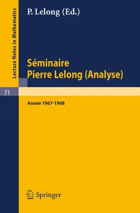 Dold / Eckmann |  Séminaire Pierre Lelong (Analyse). Année 1967-1968 | Buch |  Sack Fachmedien