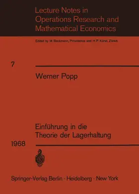 Popp |  Einführung in die Theorie der Lagerhaltung | Buch |  Sack Fachmedien