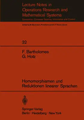 Hotz / Bartholomes |  Homomorphismen und Reduktionen linearer Sprachen | Buch |  Sack Fachmedien