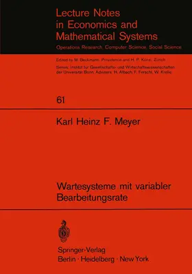 Meyer |  Wartesysteme mit variabler Bearbeitungsrate | Buch |  Sack Fachmedien