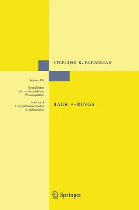 Berberian |  Baer *-Rings | Buch |  Sack Fachmedien