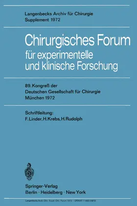  Chirurgisches Forum für experimentelle und klinische Forschung | Buch |  Sack Fachmedien
