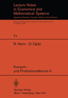 Opitz / Henn |  Konsum- und Produktionstheorie II | Buch |  Sack Fachmedien