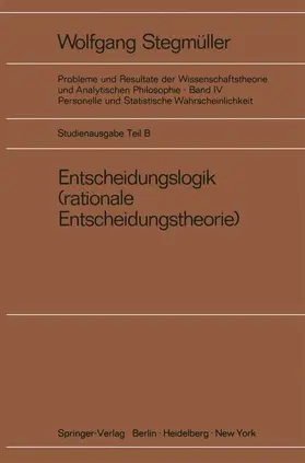 Stegmüller | Entscheidungslogik | Buch | 978-3-540-05990-5 | sack.de