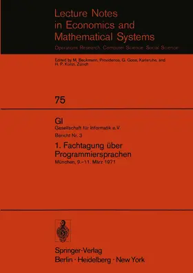 Paul / Langmaack |  1. Fachtagung über Programmiersprachen | Buch |  Sack Fachmedien